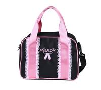 KALLORY Black Duffle Bag for Ballet Dance with Large Capacity and Security Sleek Polyester Shoulder Tote for Storing Accessories and Ballet Dress for Ballerina Dancer