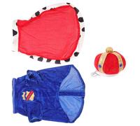 KALLORY Blue Dog Crown and Cloak Set for Pets, Comfortable Cloth Material Pet Garment for Holidays and Everyday Wear, Adorable Dress up Outfit