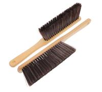 KALLORY Brush Cleaning with 2pcs Fine Wooden Handle and Fireplace Bristles Efficient Ash and Dust for Suitable for Home Use and Fireplace Maintenance