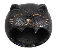 KALLORY Cat Adorable and Design Ashtray Tray Large Ash Ceramic with Capacity Black Cat Shape Elegant, for Office and Bars Home Decor