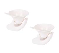 KALLORY Ceramic Tea Strainers Designed to Sets with Shape Practical Tea Infusers for Ceremony and Loose Leaf Brewing