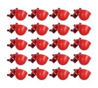 KALLORY Chicken Drinker Water Cups for Commerce and Home Chicken Poultry Farms 20pcs Automatic Red Plastic Poultry Waterer Feeder with Adjustable Water Volume Random Color