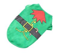 KALLORY Christmas Elf Dog Clothes for Puppies with Adorable Pattern and Polyester Material, Suitable for Walking and Special Occasions, Green Holiday Pet Party Outfit