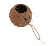 KALLORY Coconut Shell Hiding House Natural Birds Parrot Feeder Secure Hiding Cozy Warm Environment Natural and Fresh Look Design for Hamster and Parrots