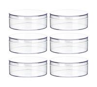 KALLORY Compact Design Ps Material round Candy Boxes with Lid 6pcs Treat Storage Organisers for Wedding Favours, Party Gift Packaging