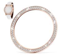 KALLORY Cover Rose Decorative Double Watch Rhinestone with Bezel 41mm Gold Protective Screen Case 3 Compatible with Samsung for Travel and Daily Use