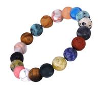 KALLORY Creative Natural Stone Bracelet Solar System Planets Model, Plastic Material, Eye-catching and Ornamental Design, for Daily Life Wearing Or Bar Occasion