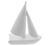 KALLORY Delicate Resin Sailboat Decoration with Wear Resistant Finish, Simple Artistic Design, White Nautical Ornament for Desktop Or Housewarming, Unique and Decorative Home Accent