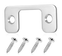 KALLORY Door Latch Guard Plate Replacement Part Stainless Steel Silver C-Shaped Door Hardware with Smooth Latch Engagement and Sturdy Build Sl legant Design with Screws