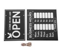 KALLORY Double Sided Hanging Door Sign for Nail Salons and Cafe Shop, Multi-function Business Sign with Vibrant Colours and Highly Visible Black Glass and Plastic Material, Simple Design