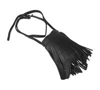 KALLORY Envelope Purse Faux Leather with Internal Compartments Lightweight Small Black Fringe Crossbody Bag and Structured Design for Women for Outdoor Use and Casual Outings