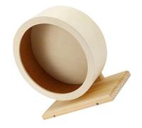 KALLORY Exercise Wheel and Smooth round Edges Wooden Hamster with Silent Design Khaki Synthetic Material Small Pet Running Wheel for Hamsters and Little Mice Cage
