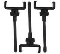 KALLORY Flexible Gooseneck Phone Holder Clip 3pcs with 1/4 Inch Thread Connector Rotatable Mobile Phone Stand in Black for Travel and Desk Use