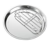 KALLORY Fried Chicken Plate and Table Decoration Stainless Steel with Oil Drain Function, Comfortable to The and Sleek Modern Design, Snack Dish for Home Or Restaurant Use