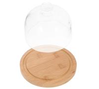 KALLORY Fruit Tasting Plate Storage Tray with Lid Large Capacity round Glass Cover Stable Structure for Showers and Window Displays Highlighting Sweet Treats and Storing Cake