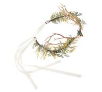 KALLORY Green Renaissance Reindeer Cosplay Headpiece with Antler Crown Design, Easy to Put and Quick Pairing, for Women’s Roleplay Costumes and Medieval Fairy Cosplay