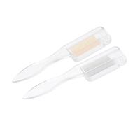 KALLORY Handheld Eyebrow Shaping Comb Sturdy and Not Easy to Break Outdoor Use, 2pcs Eyelash Brush Tool with Stainless Steel Teeth and Elastic PC Handle Travel Makeup
