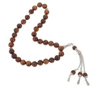 KALLORY Handmade Comfortable with Wooden for Large Beads and Bracelet for Meditation Feel Middle Eastern Arabic Style for Ramadan Party Men Women