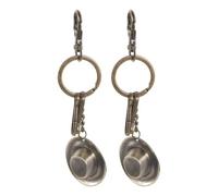KALLORY Hat Keychain with Convenient Design 2pcs Set Vintage-inspired Made of Sturdy Zinc Alloy Small Collectible Accessories with Timeless for Daily Life and Western Party Favors