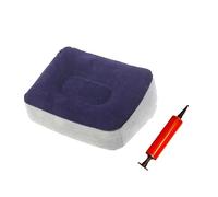 KALLORY Inflatable PVC Foot Rest Pad with Flock Surface 37×28cm Travel Footstool Set with Small Hand Air Pump Portable Outdoor Footrest for Camping and Office Random Color