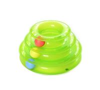 KALLORY Interactive Cat while Keeping Teeth and Gums Clean with Three Layers and Play Ball Tray, Green Pp Material Provides Fun and Entertainment Gift for Your Pet Pet for Cats and Dogs