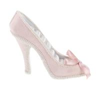 KALLORY Jewelry Display Stand Organizer Multi Functional High Heel Shoe Shaped Resistant to Deformation Pink Resin and Cloth Material for Home and Travel Use