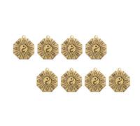 KALLORY Keychain Adornments Shape Copper Bagua Pendants Retro with 8pcs Practical and Multipurpose Vintage Copper Craft Pendants for Accessories Feng Shui