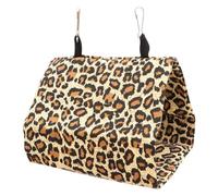 KALLORY Leopard Print Canvas Parrot Hammock Nest, Easy Clean Washable Bird Sleeping Bed, Indoor Birds Nest for Cage, Size S 17X11X15 CM