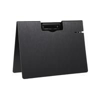 KALLORY Lightweight Black Pp File Holder Clipboard with Practical Folding Design, Convenient to Store and Carry, for Office and Conference Use, A4 Size Writing Board Folder