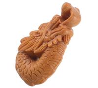 KALLORY Lightweight Orange Wood Dragon Shaped Keychain Charm with Wear-resistant Craftsmanship, Retro Style Hanging Dragon Ornament for Keychain Pendant and Car Hanging Decor