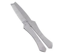 KALLORY Men Stainless Steel Mustache Comb Smooth Comb Teeth for Home and Barber Salon Use