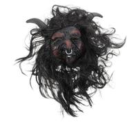 KALLORY Men's Halloween Costume Mask Bull Horned Design Lightweight Reusable with High Temperature Fiber for Masquerade Party and Halloween Decoration Prop