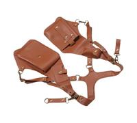 KALLORY Men's Underarm Shoulder Bag Adjustable Pu Leather Strap, Faux Leather Material, Ergonomic Design Reducing Shoulder Fatigue, Profile Vest Style for Cycling and Outdoor Travel