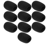 KALLORY Microphone for Trade Shows and Conferences 10pcs Black Sponge Wind Screens Covers Lightweight Design Reduces Noise Interference for Headset Microphone Parts