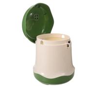 KALLORY Mini Desktop Plastic Trash Can with Press Top Lid, Fruit Shaped Small Waste Basket for Office or Dorm, Space-saving Cute Tabletop Garbage Bin with Single Hand Press to Open