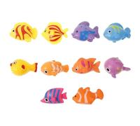 KALLORY Miniature Fish Figurines Plastic Marine Animal Sculptures 10pcs with Fine Workmanship and Long Serving Life Random Color for Garden and Fairy Garden Decorations
