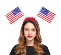 KALLORY Non-slip Random Color Headband for Women, Charming American Flag Cloth Hairband Comfortable Hair Accessories Suitable for National Day and Makeup