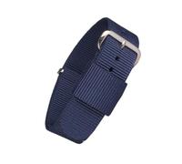 KALLORY Nylon Watch Band for Smart Watch with Silver Buckle, Secure Fit and Comfortable to Wear, Classic Blue Strap Suitable for Occasion, Simple and Timeless Design Replacement Strap