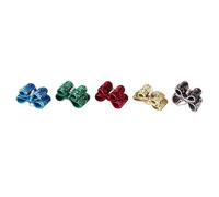 KALLORY Pet Dog Hair Ties Webbing Material, Form-fitting Comfort 10pcs Shiny Bowknot with Rhinestones Gentle on Pet Skin Assorted Color for Daily Wear and Parades