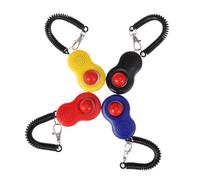 KALLORY Pet Training Clickers with Loud Sound for Dogs and Cats 4pcs Plastic Material, Wrist Strap and Elastic Ring, for Basic Obedience Training and Correcting Bad Behaviour