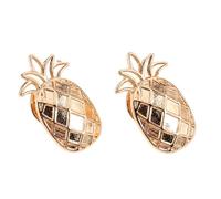 KALLORY Pineapple Brooch Pin Set 2Pcs Chain Collar Clip and Sweater Brooch Clip for Summer Beach Parties and Tropical Gatherings