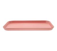 KALLORY Pink Plastic Tortoise Food Bowl for Reptiles Safe Material and Worm Prevention, Reptile Tank Accessory for Feeding and Watering Pets