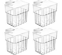 KALLORY Plant and Acrylic Screw 4pcs with Fixture Aquarium Pots Several Holes at The Bottom, Easy Planting and Stable Grip Aquarium Planter Box Accessories for Fish Tank