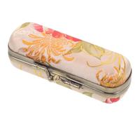 KALLORY Portable Design Closure Case Women with Lipstick for Button and Unique Fabric Patterns, Zinc Alloy Edged Container Makeup Storage Travel for Camping and Parties