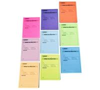 KALLORY Portable Fluorescent Memo Pads Message Stickers Strong Adhesive for Home and Student Use Nine-Colour Index Labels