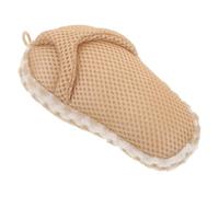KALLORY Portable Lightweight Bath Shower Scrubber Slipper Shaped Body Sponge for Adults in Khaki, for Traveling and Business Trips, Made of Sturdy Fiber Material