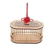 KALLORY Portable Wooden Grasshopper Box with Double Lattice Design, Safe and Easy to Use Plastic Storage Cage for Natural Exploration and Learning