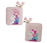 KALLORY Pu Zipper Wallet in Cartoon Pattern Small Short Wallet Lightweight and Easy to Carry for Daily Use and Business Trip