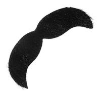 KALLORY Realistic Black Fabric Fake Moustache with High Simulation and Fitting Facial Curve for Performances and Party Decor, Costume Beard for Halloween and Cosplay
