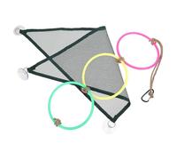 KALLORY Reptile Climbing Accessories Set with Plastic Hanging Fixtures and Safe Stimulating Activities, Green Snake Hammock and Jungle Gym Ladder for Reptile Tank Or Outdoors Use